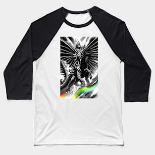 Black and White Fantasy Anime Dragon Baseball T-Shirt